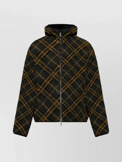 Burberry Reversible Hooded Checked Jacket In Black