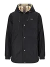 Burberry Check-pattern Reversible Hooded Jacket In Black