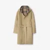 Burberry Reversible Hoodie Coat In Wool In Nude