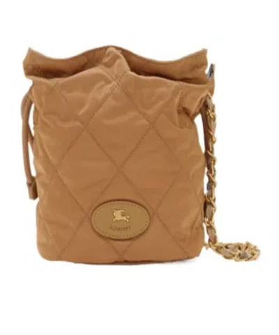 Burberry Reversible Horseshoe Chain Pouch In Brown