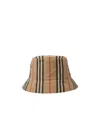Burberry Reversible Icon Stripe Bucket Hat In Brown
