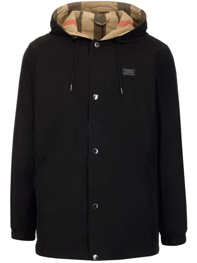 Burberry Black Polyester Sports Jacket In Green