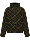 Burberry Reversible Hooded Checked Jacket In Brown