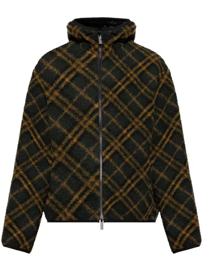 Burberry Reversible Jacket With Icon Check Print In Black