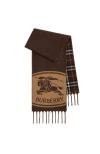 Burberry Reversible Knight Stamp Scarf In Brown