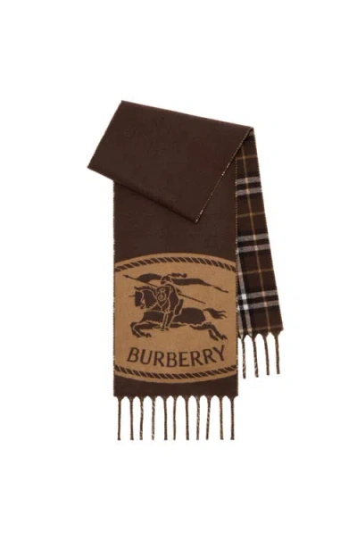 BURBERRY BURBERRY REVERSIBLE KNIGHT STAMP SCARF