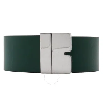 Burberry Reversible Leather B Cut Belt In Green