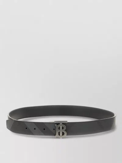 Burberry Reversible Leather Belt Adjustable Length Smooth Finish In Black