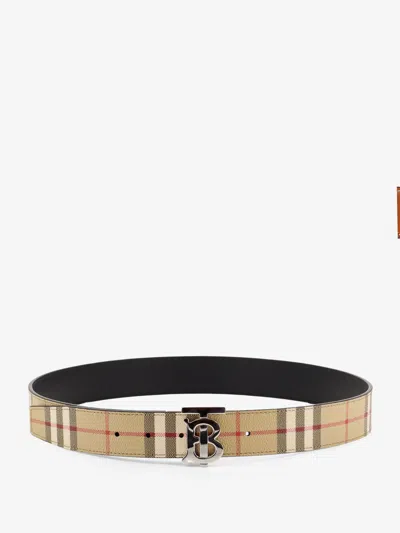 Burberry Reversible Leather Belt In Black