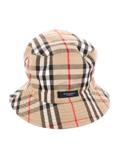 Pre-owned Burberry Reversible Leather Bucket Hat In Neutral