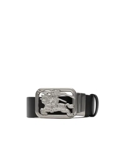 Burberry Reversible Leather Rider Belt In Black