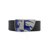 Burberry Shield Ekd Leather Belt In Grey