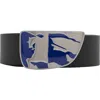 Burberry Shield Ekd Leather Belt In Slate/knight