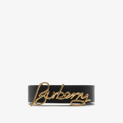 BURBERRY BURBERRY REVERSIBLE LEATHER SIGNATURE BELT