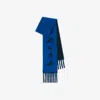 Burberry Reversible Logo Alpaca Wool Blend Scarf In Blue