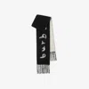 Burberry Reversible Logo Alpaca Wool Blend Scarf In Black