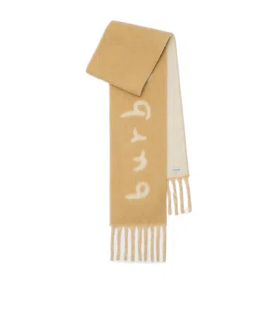 Burberry Reversible Logo Alpaca Wool Blend Scarf In Neutral