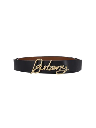 BURBERRY BURBERRY REVERSIBLE LOGO BELT – BLACK/BROWN