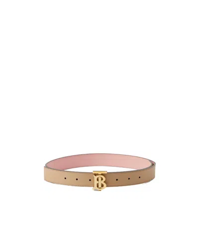 Burberry Reversible Logo-buckle Belt In Nude
