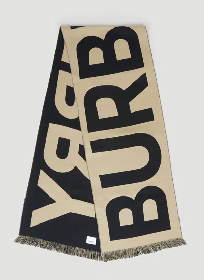 Burberry Reversible Logo Scarf In Beige