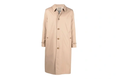Pre-owned Burberry Reversible Long Coat Check Beige