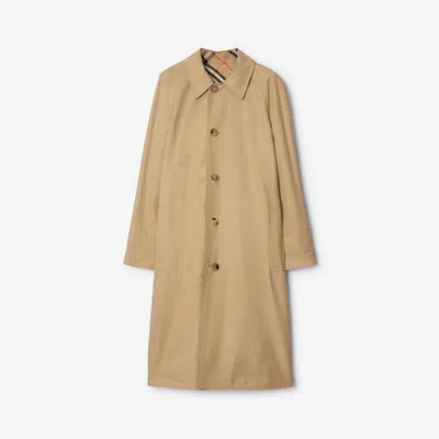Burberry Reversible Long Gabardine Car Coat In Nude
