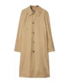 Burberry Reversible Long Gabardine Car Coat In Nude