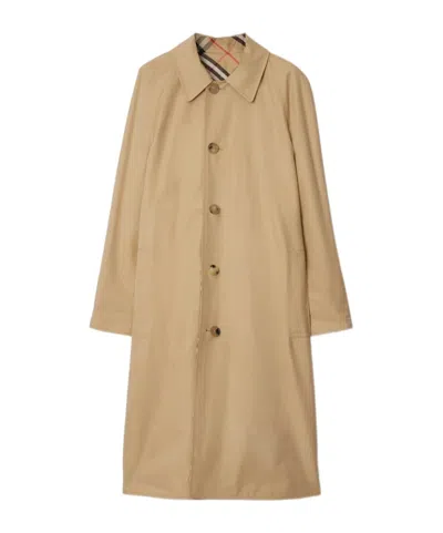 BURBERRY BURBERRY SINGBLE BREASTED CHECKED TRENCH COAT