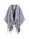 Burberry Reversible Merino Wool Cape In Gray