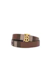 Burberry Reversible Monogram Buckle Check Belt In Brown