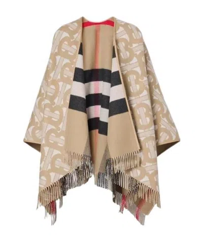 Burberry Reversible Monogram Cape In Nude