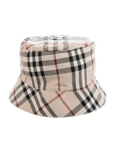 Pre-owned Burberry Reversible Nova Check Bucket Hat In Yellow