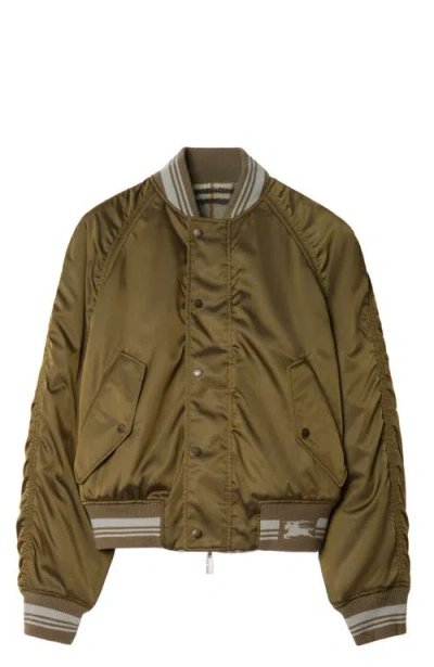 Burberry Reversible Nylon Bomber Jacket In Green