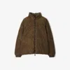 Burberry Reversible Paisley Nylon Puffer Jacket In Olive