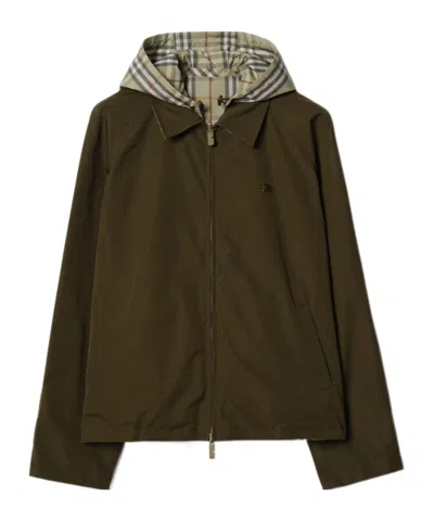 Burberry Reversible Plaid Jacket In Brown