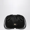 Burberry Reversible Pouch In Black Nylon With Check Pattern Women