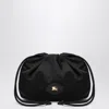 Burberry Reversible Pouch In Black Nylon With Check Pattern Women