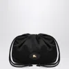 Burberry Reversible Pouch In Black Nylon With Check Pattern Women