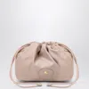 Burberry Reversible Pouch In Pink Nylon With Check Pattern In Nude