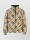 Burberry Beige Reversible Down Jacket With Hood And All-over Check Motif In Tech Fabric Man