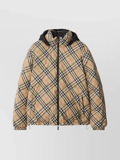 BURBERRY REVERSIBLE PUFFER JACKET DRAWSTRING HEM