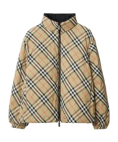 Burberry Reversible Check Puffer Jacket In Neutral