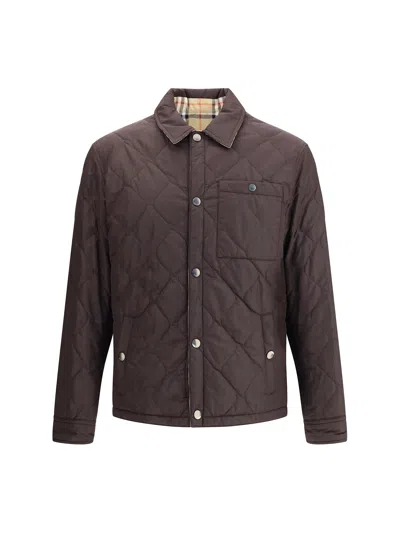 Burberry Men Reversible Quilted Jacket In Brown