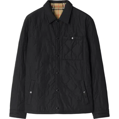BURBERRY BURBERRY REVERSIBLE QUILTED NYLON OVERSHIRT