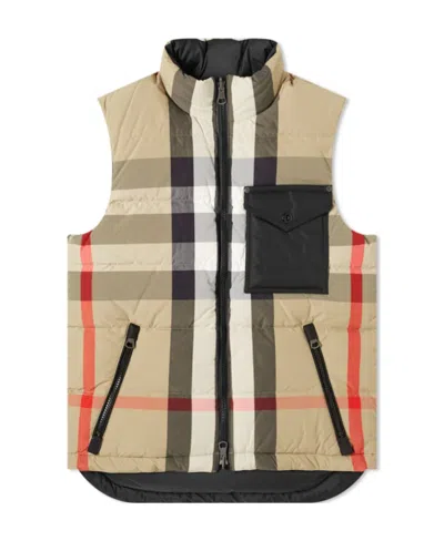 Burberry Romford Reversible Padded Gilet In Nude