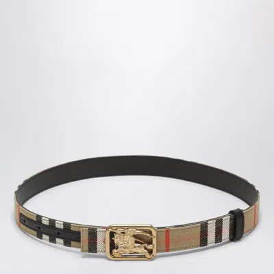 Burberry Reversible Rider Belt In Sand Beige/brown Peat In Multi