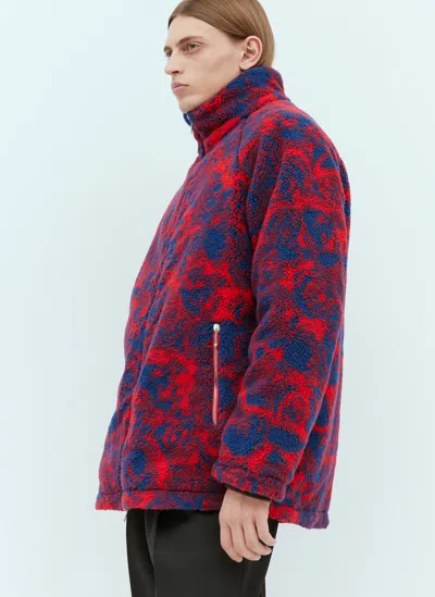 Burberry Reversible Rose Fleece Jacket In Red
