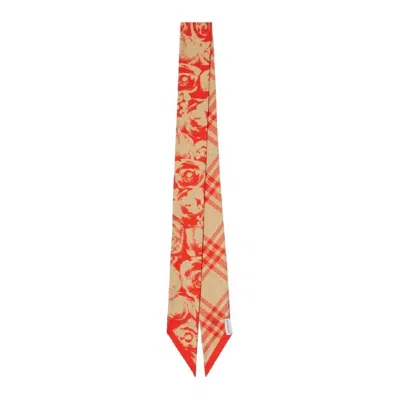 Burberry Reversible Rose Print Silk Scarf