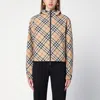Burberry Check Pattern Hooded Jacket With Zip Pockets In Beige