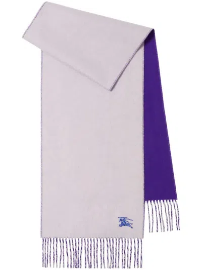 Burberry Equestrian Knight Cashmere Scarf In Haze/royal